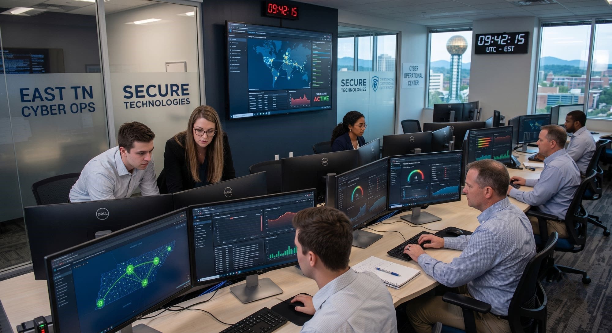 PDS Consulting cybersecurity monitoring dashboard Knoxville